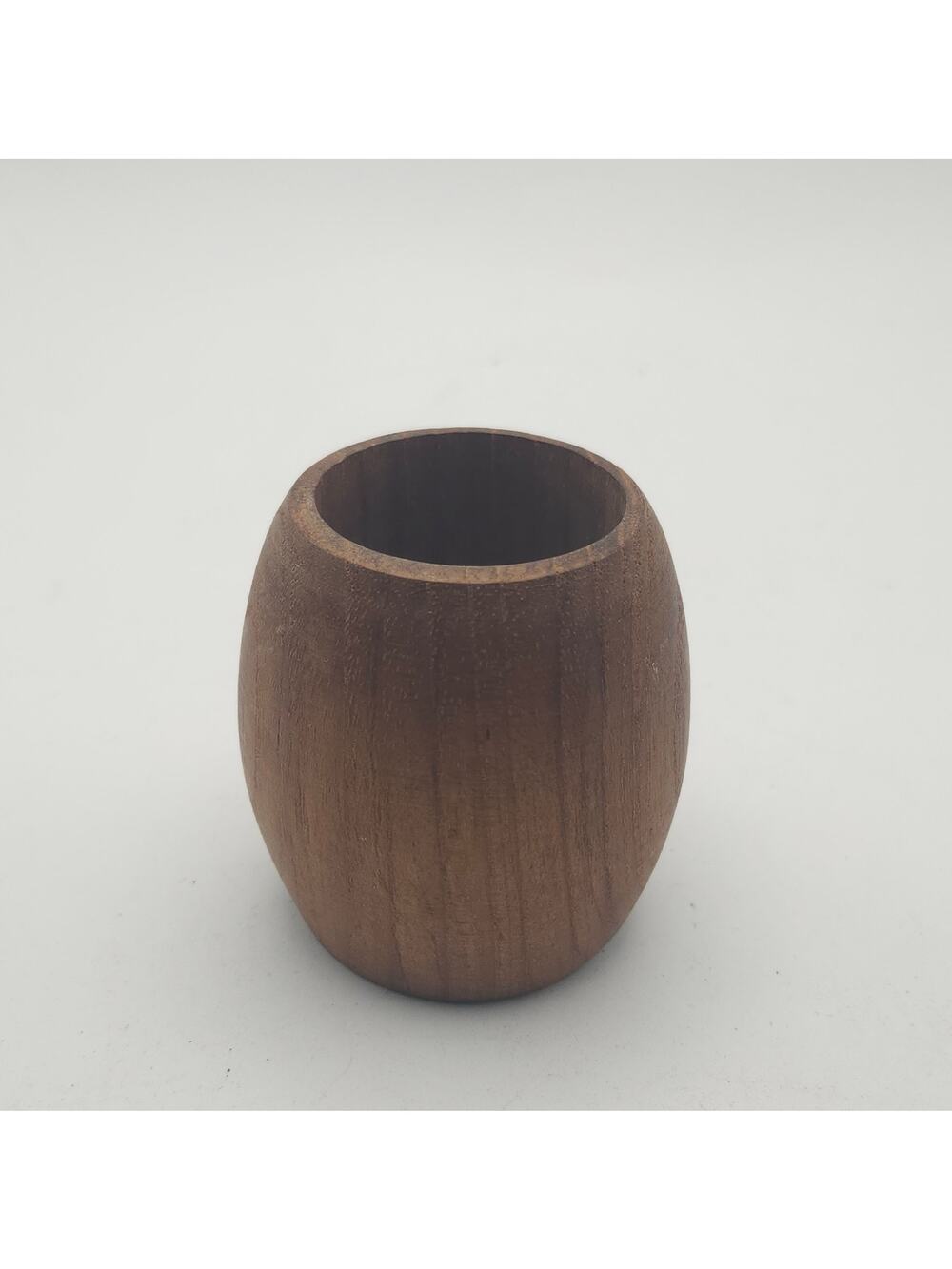 Vintage Turned Wood Napkin Ring Single Barrel Brown Rustic Boho Table Decor